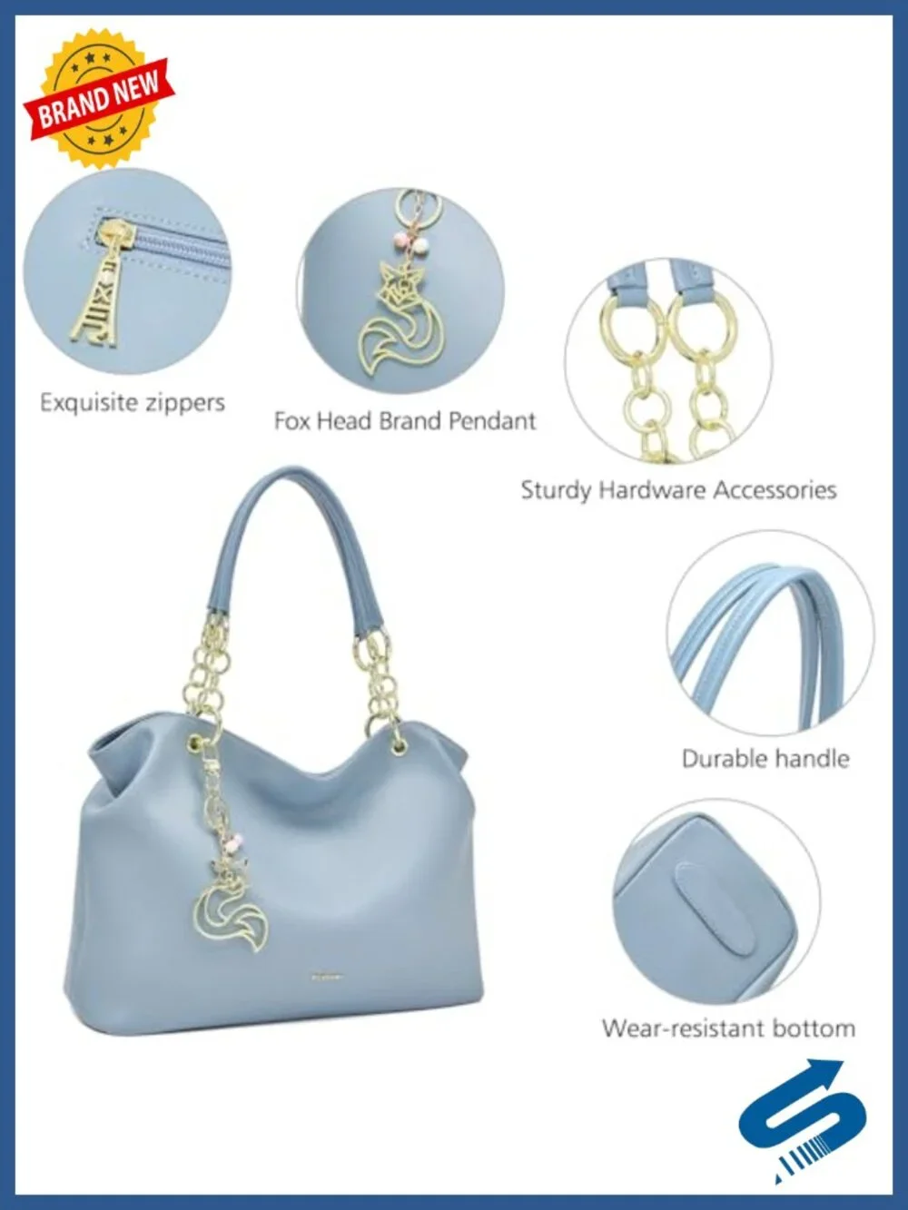 Genuine Leather Tote Handbag with Interior Pockets for Travel Commute Work